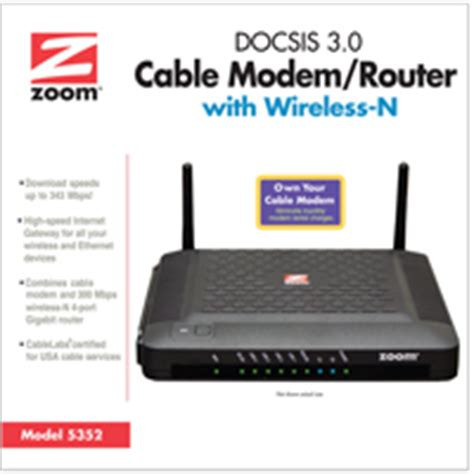 Comcast Wifi Modem Zoom 5352 Docsis 3 Wireless Gateway