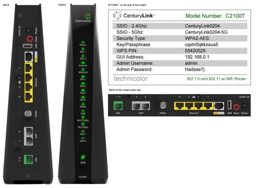 【期間限定！最安値挑戦】 Prism CenturyLink Modem Wifi. DSL C2100T Technicolor ギター