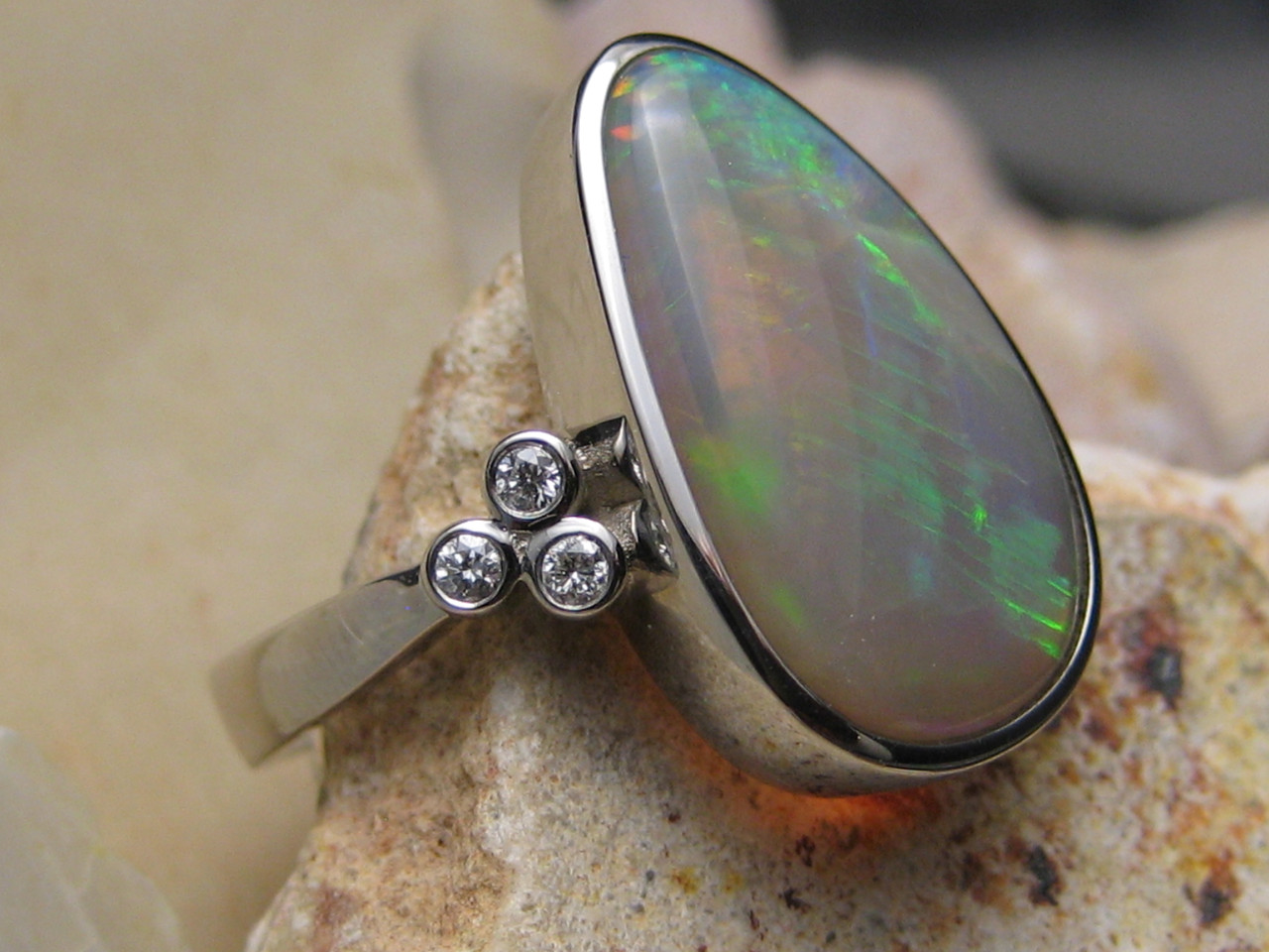 Rebel - Dark Crystal Opal Ring