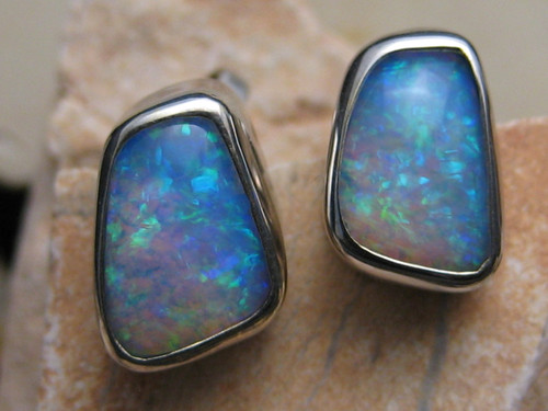 blue opal earrings