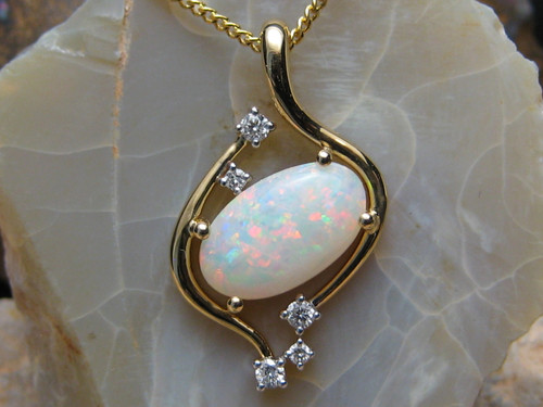 white opal pendant