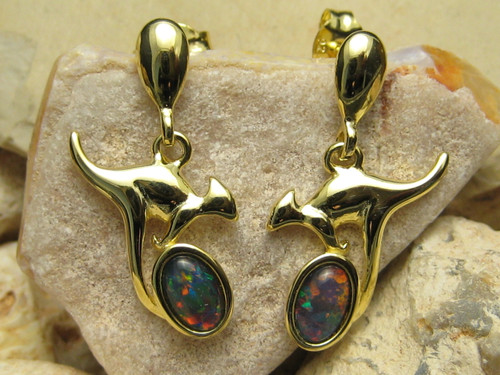 Golden Roos - Opal Triplet Earrings