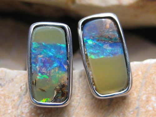 boulder opal earrings