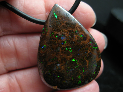 drilled opal pendant