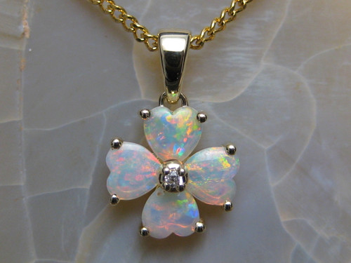 opal flower pendant