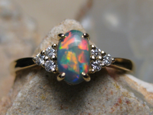 black opal engagement ring