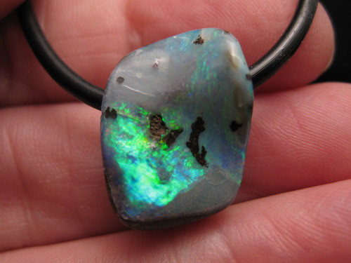 drilled boulder opal pendant