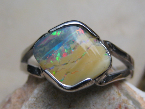 boulder opal ring