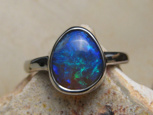 blue opal ring