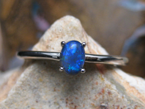 Black opal ring