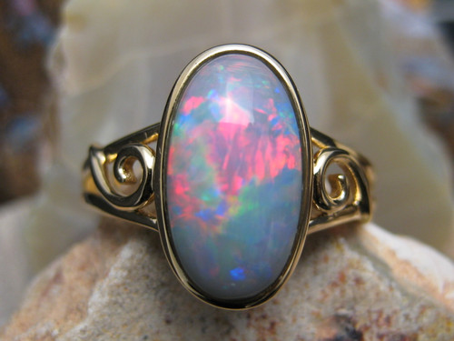fire opal ring