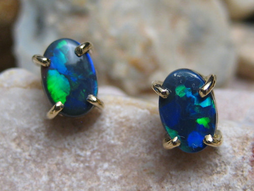black opal earrings