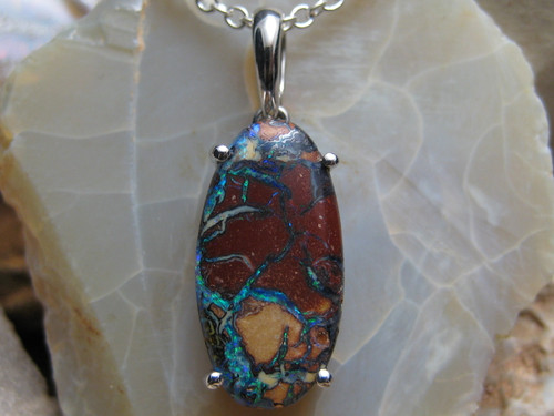 boulder opal pendant
