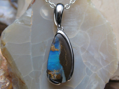 boulder opal pendant