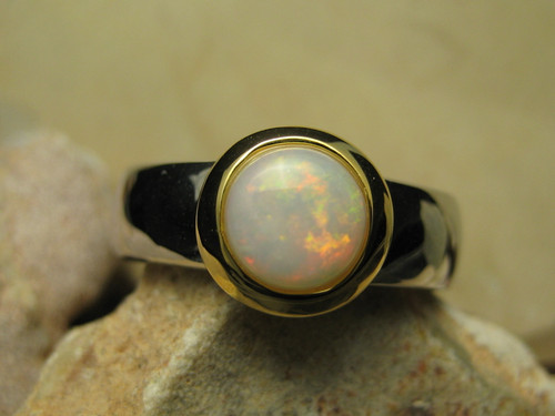 white opal ring