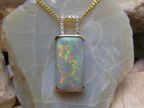 semi black opal pendant