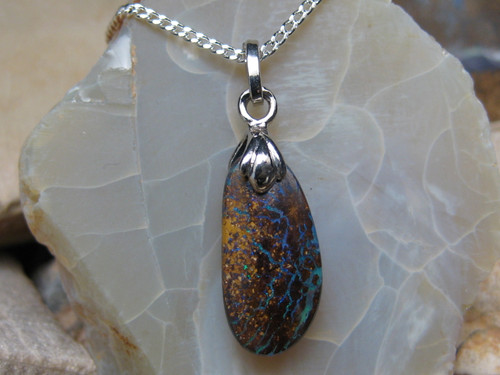 boulder opal pendant