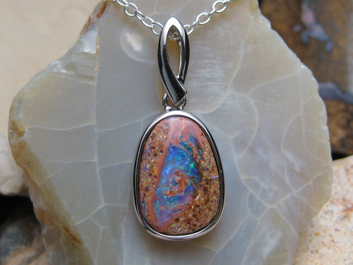 boulder opal pendant