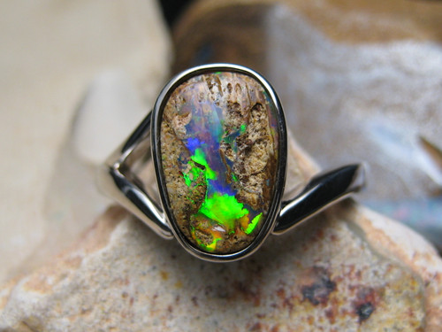 boulder opal ring