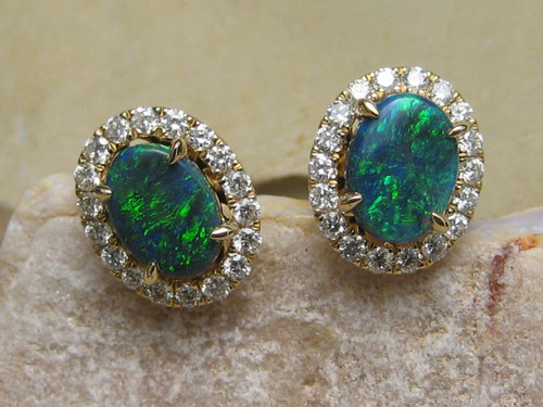 black opal earrings