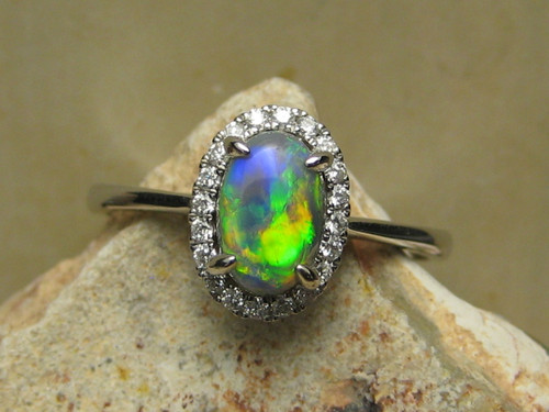 black opal engagement ring