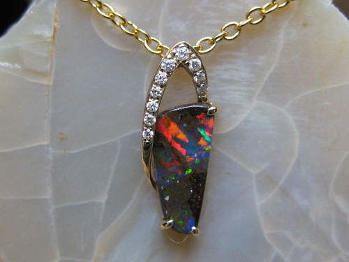 boulder opal pendant