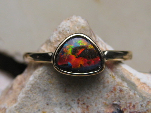 boulder opal ring