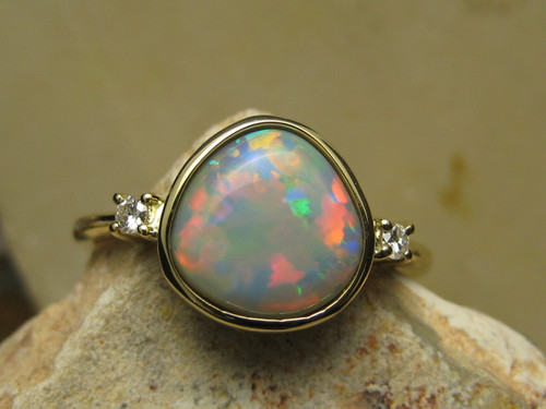 white opal ring