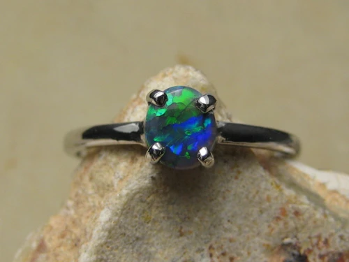 little black opal ring