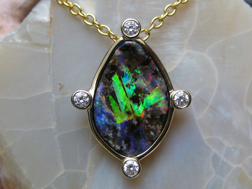 boulder opal pendant