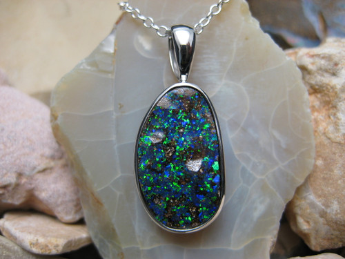 boulder opal pendant