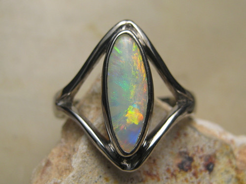 white opal ring