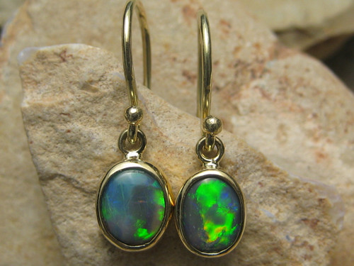black opal earrings