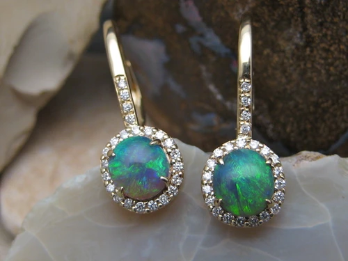 Les Fleurs - Black Opal Earrings
