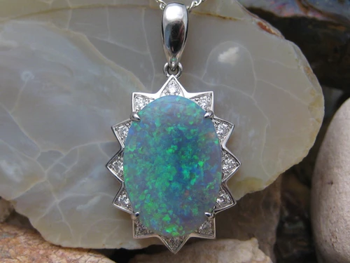 Versailles - Dark Crystal Opal Pendant