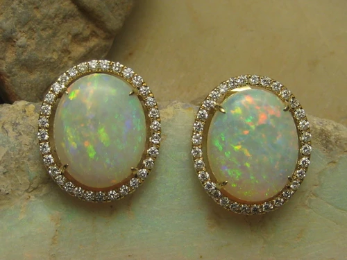 big white opal earrings