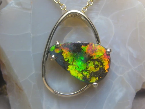 fire opal pendant