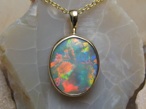 fire opal pendant