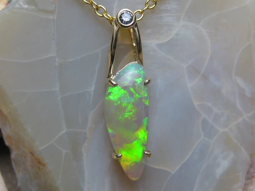 Lightning Ridge dark crystal opal pendant