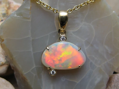 fire opal pendant