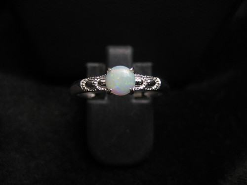 white opal ring