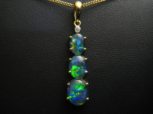 three stone opal pendant