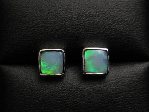 semi black opal earrings