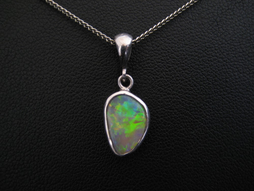 semi black opal pendant