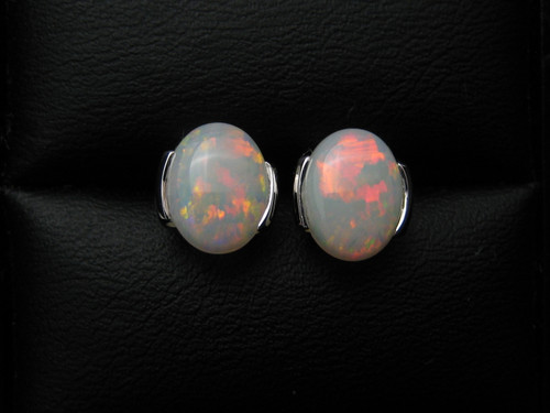 Buck's Fizz - White Opal Earrings