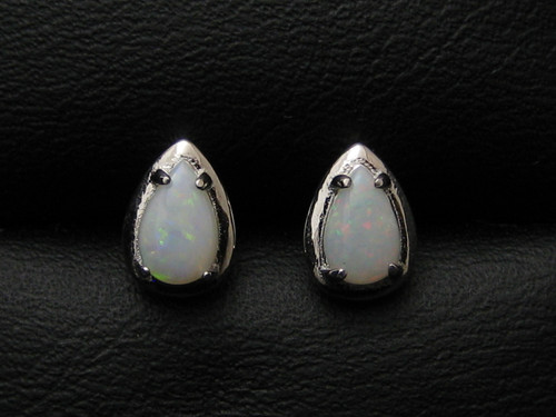 White opal earrings