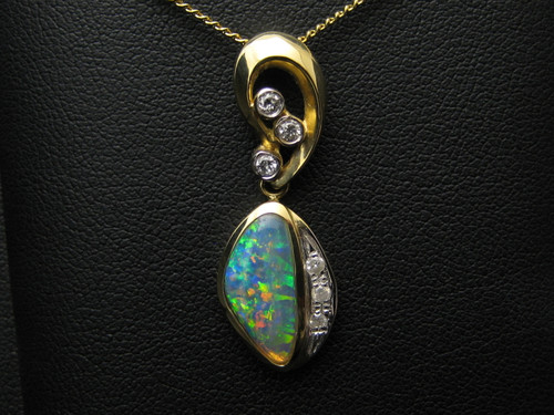 Dark crystal opal pendant