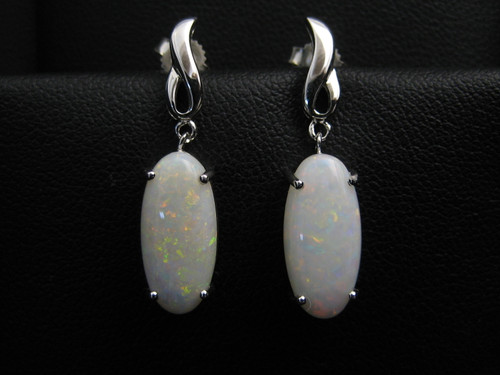 White opal earrings