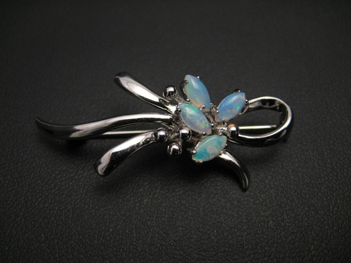Crystal opal brooch