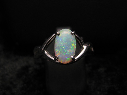 Crystal opal ring